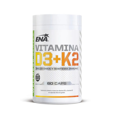 Envase de Vitamina D3 + K2 ENA Sport, 60 cápsulas